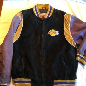 L.A. Lakers suede bomber.